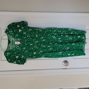 Banana Republic fit and flare puff sleeve dress size S